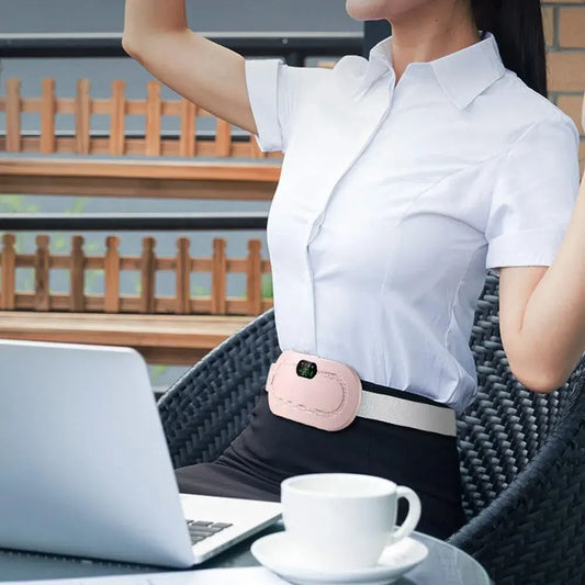 Electric Period Cramp Massager Vibrator Heating Belt for Menstrual Relief Pain