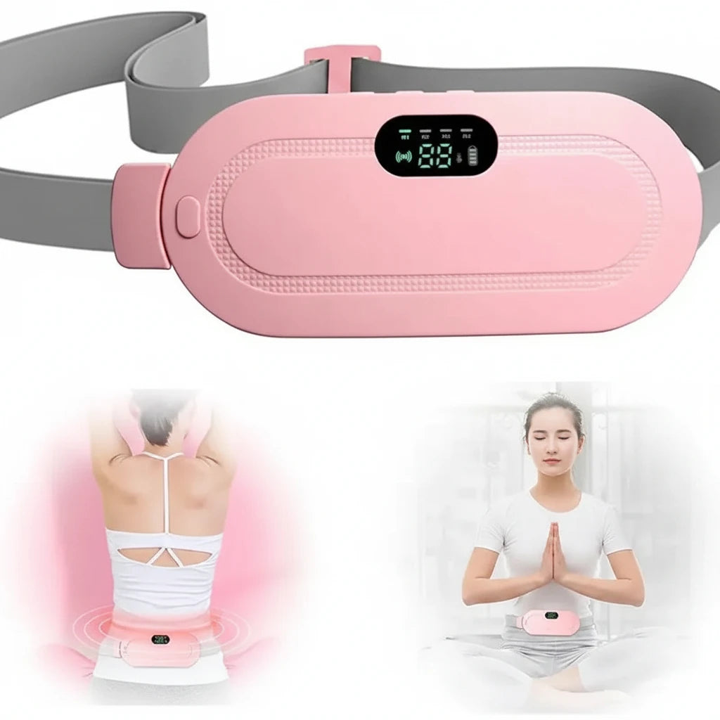 Electric Period Cramp Massager Vibrator Heating Belt for Menstrual Relief Pain